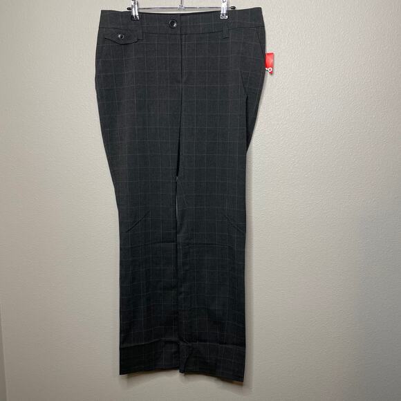 H&M Gray Plaid Straight Legged Pants Women's Size 14 - Picture 1 of 7